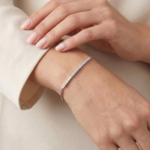 Bar chain bracelet worn on wrist