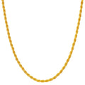 24K Yellow Gold Rope Chain Necklace, 18.5 in., M-Hook