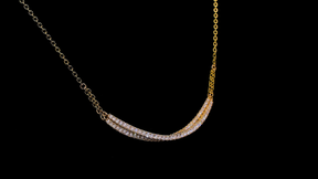 14K Yellow Gold Diamond Bar Necklace – 1.30 ctw