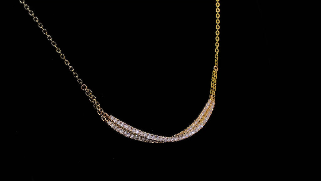 14K Yellow Gold Diamond Bar Necklace – 1.30 ctw