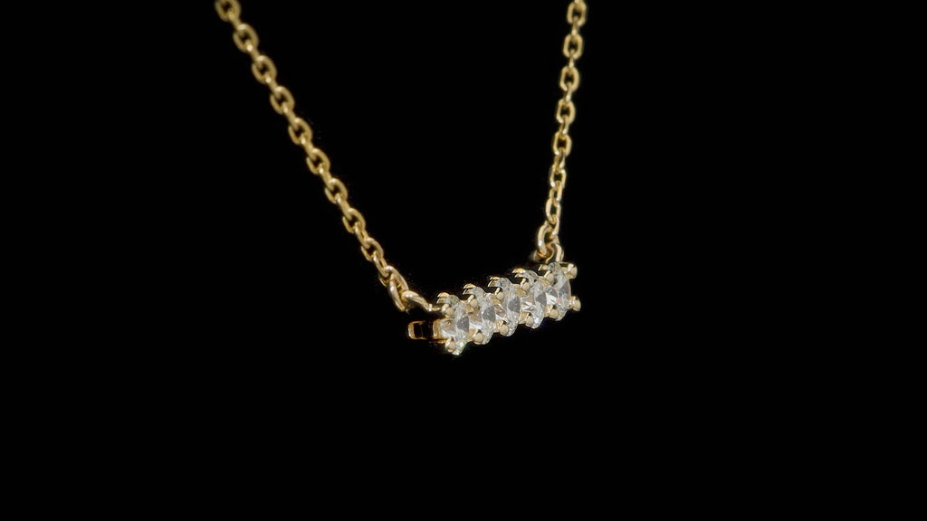14kt Yellow Gold Five-Stone Diamond Bar Necklace, 0.50 ctw