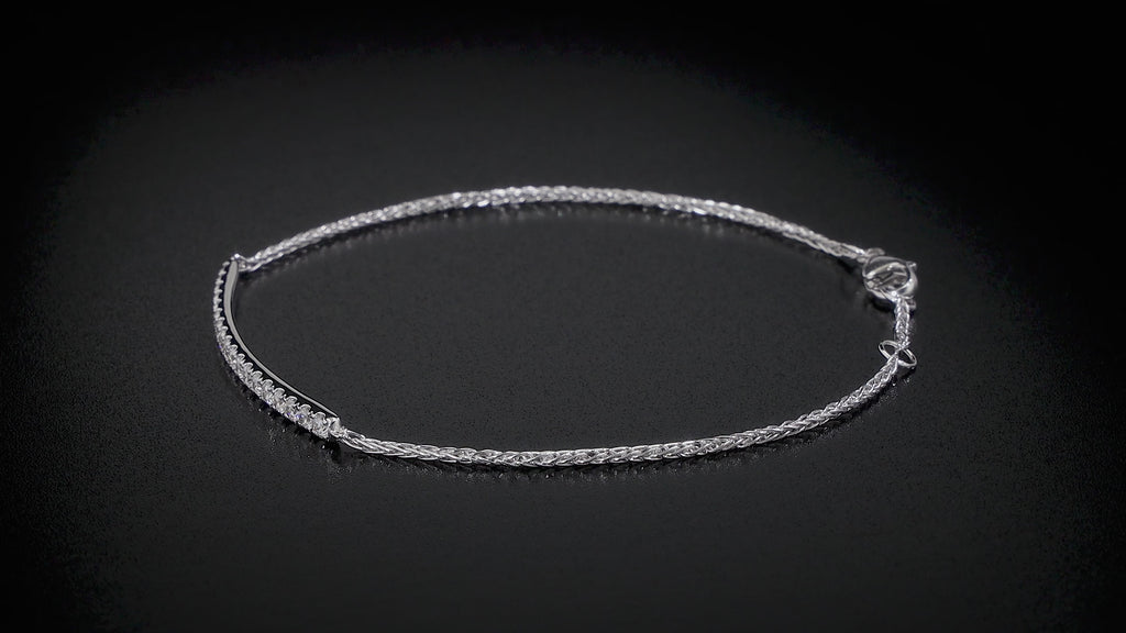 14K White Gold Diamond Bar Bracelet – 0.50 ctw